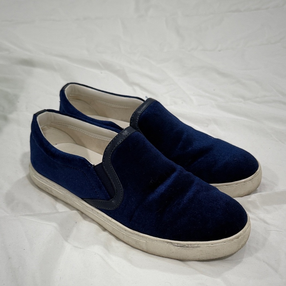 Sam Edelman Navy Velvet Slip-On Sneakers